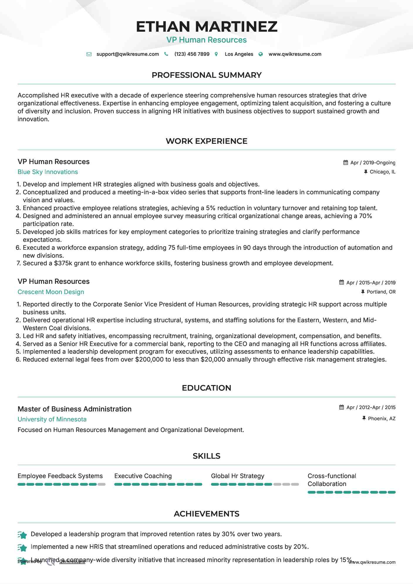 VP Human Resources Resume Samples - Vp Human Resources 1641973943 Pdf 