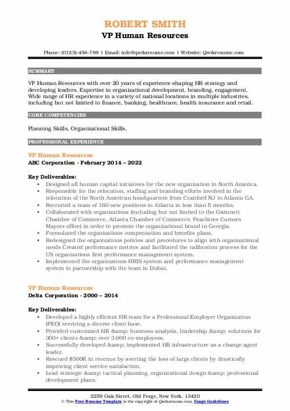 VP Human Resources Resume Samples - Vp Human Resources 1641973964 Pdf 