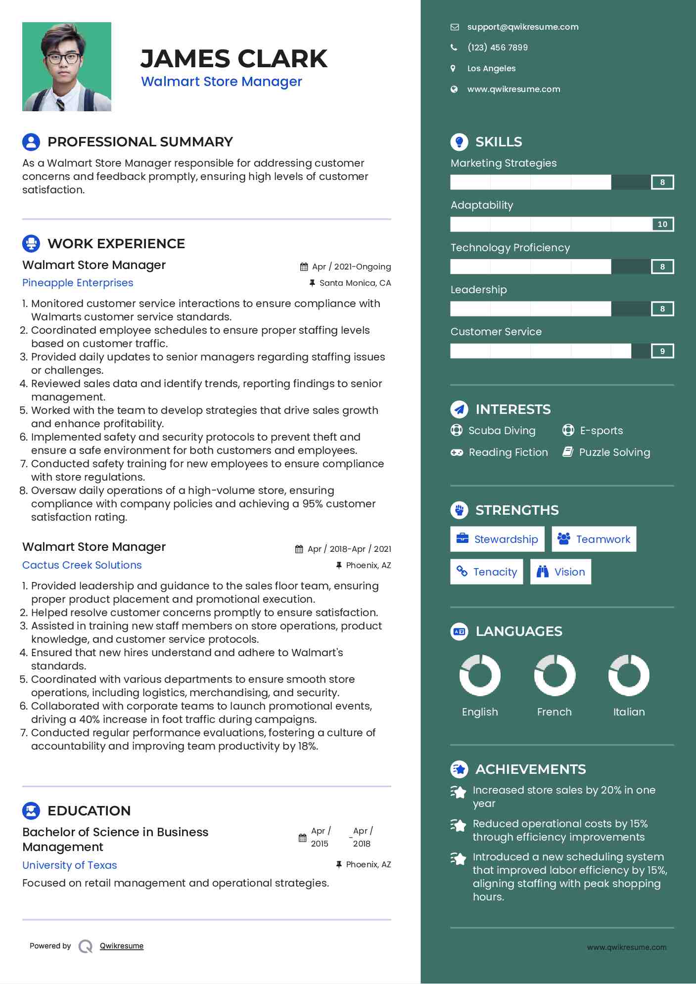 10 Walmart Store Manager Resume - Walmart Store Manager 1733480226 Pdf