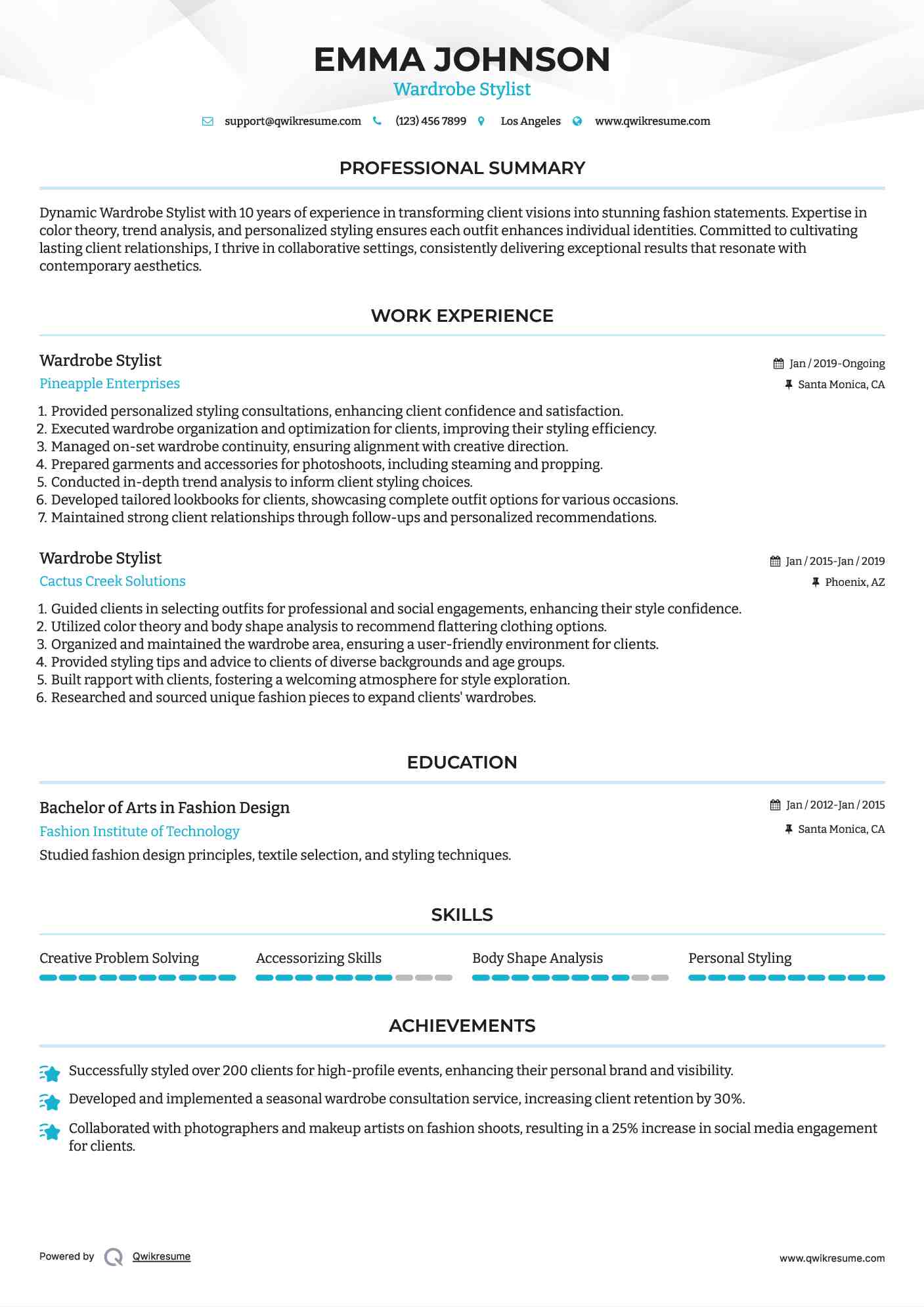 10 Wardrobe Stylist Resume Samples - Wardrobe Stylist 1603338174 Pdf 