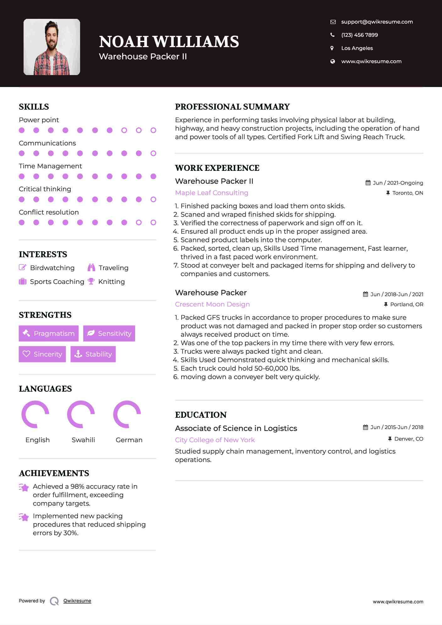 warehouse packer resume samples qwikresume warehouse packer resume