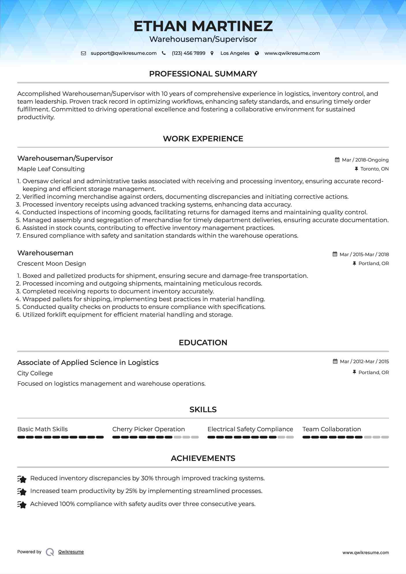 10 Warehouseman Resume Samples - Warehouseman 1565339992 Pdf 