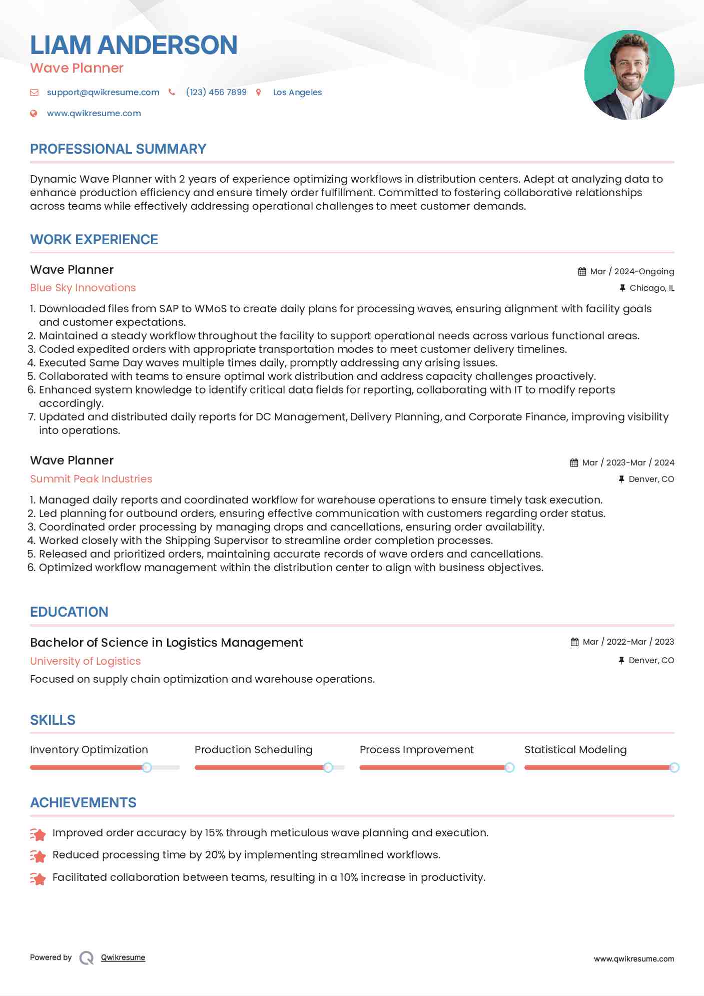 Wave Planner Resume Format