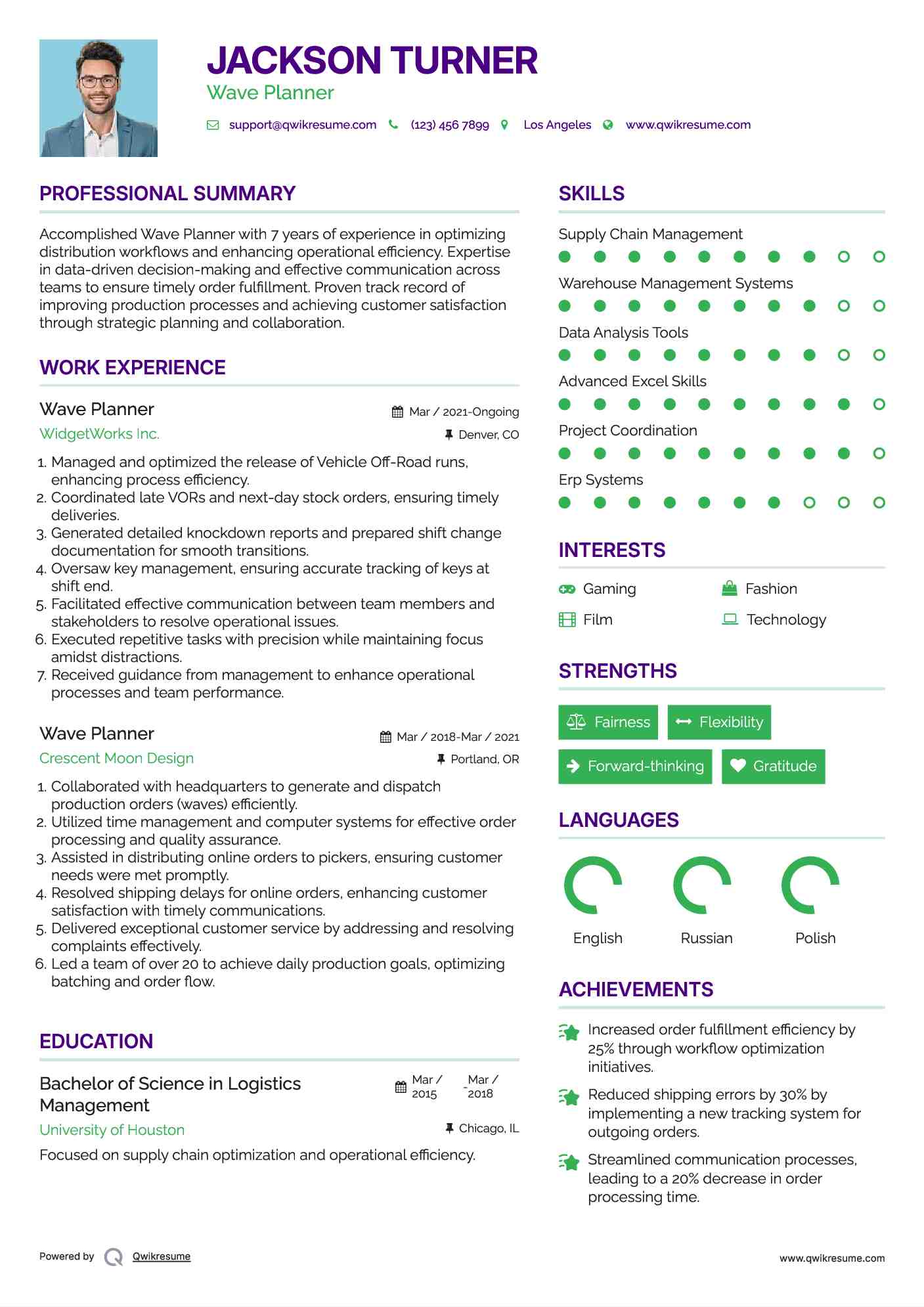 Wave Planner Resume Format