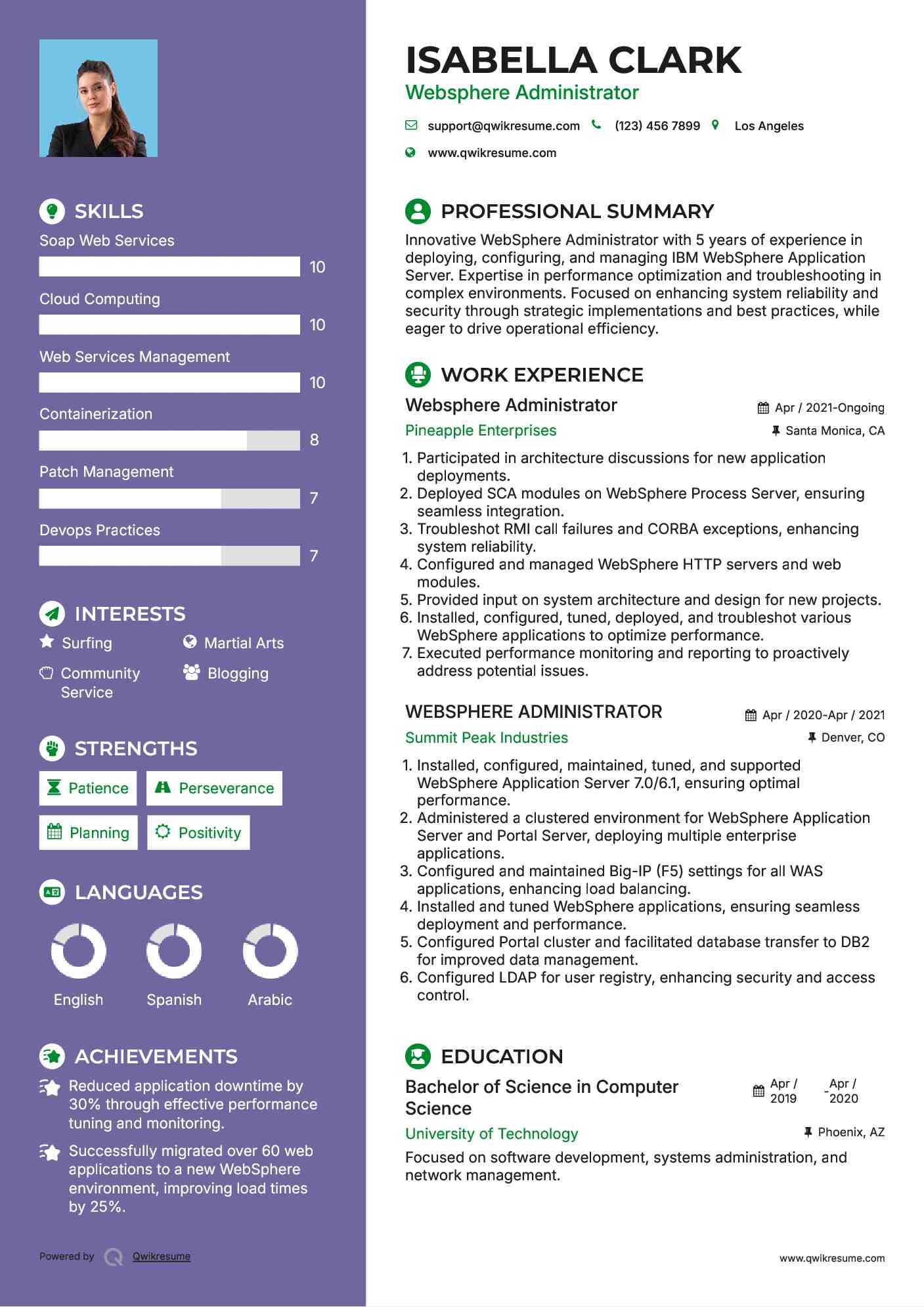 Websphere Administrator Resume Sample