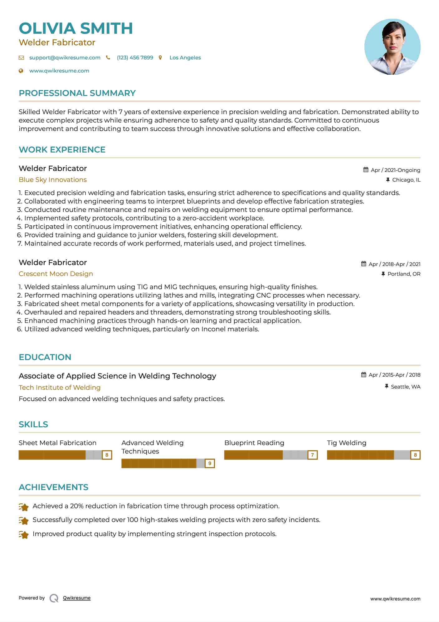 10 Welder Fabricator Resume Samples - Welder Fabricator 1572176699 Pdf 