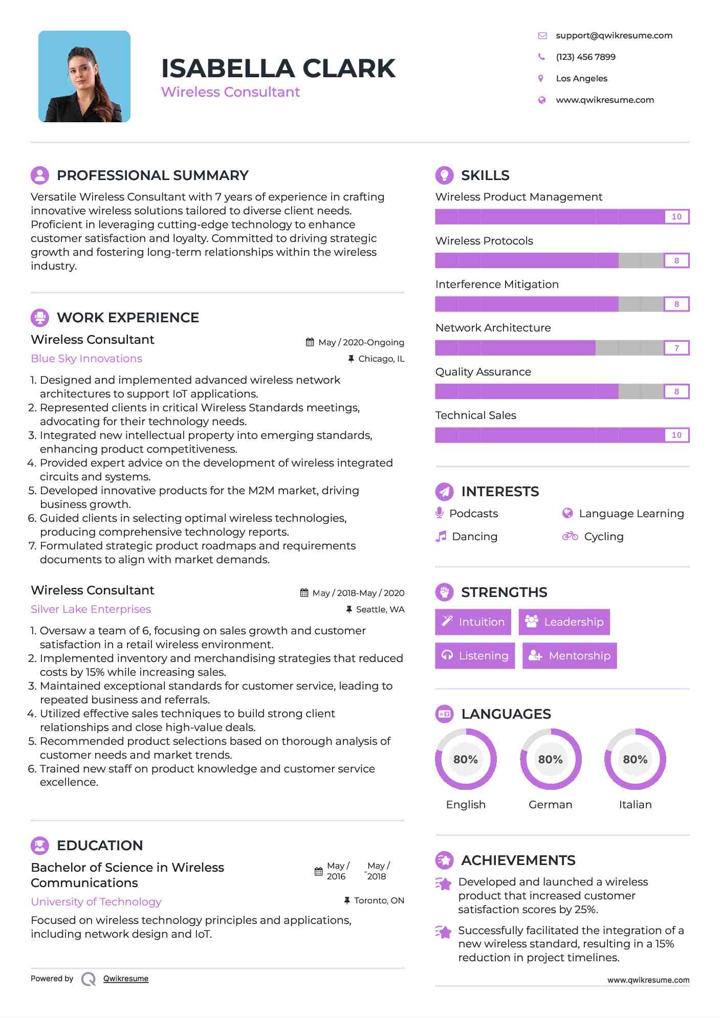 Wireless Consultant Resume Format