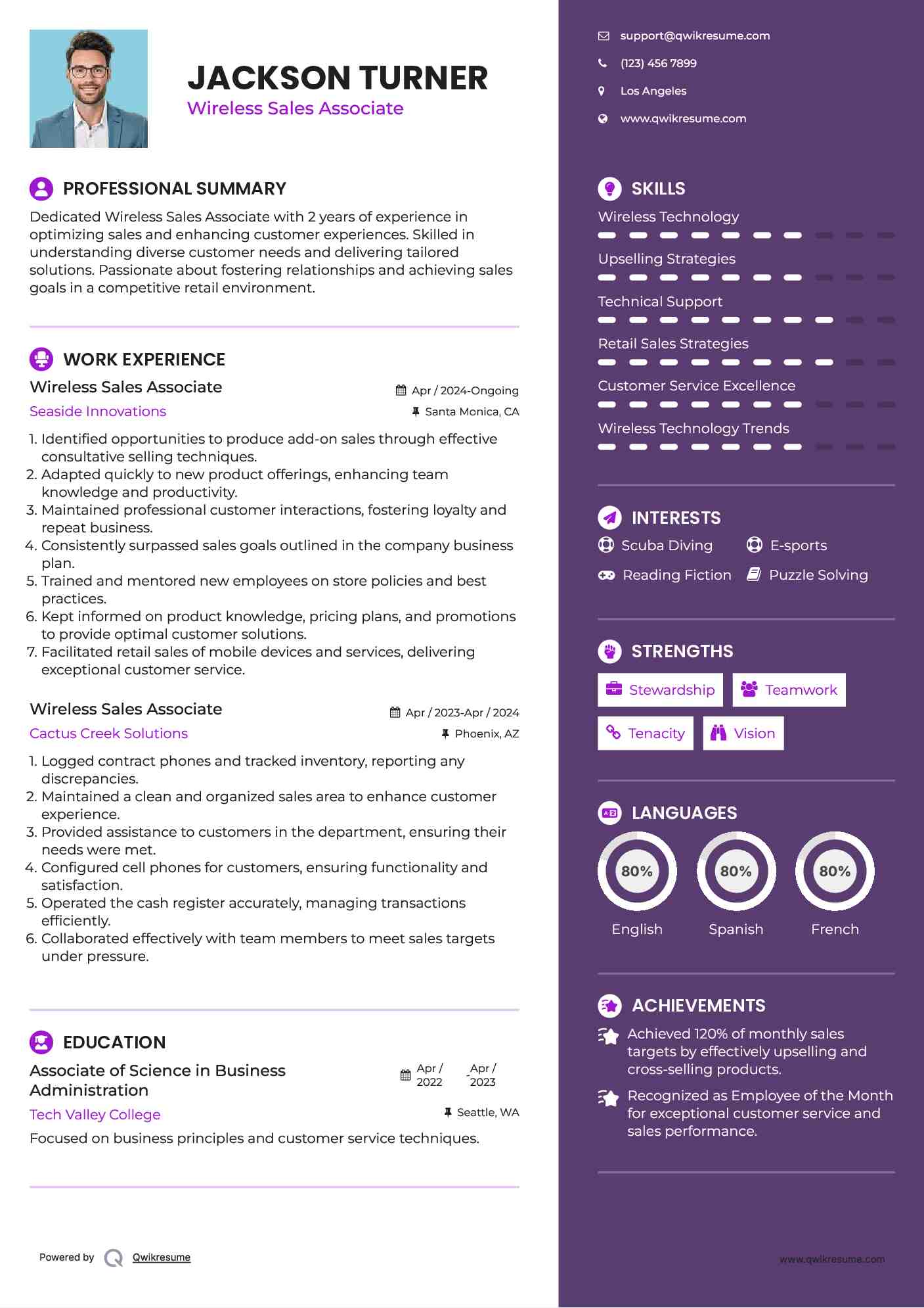 Wireless Sales Associate Resume Format