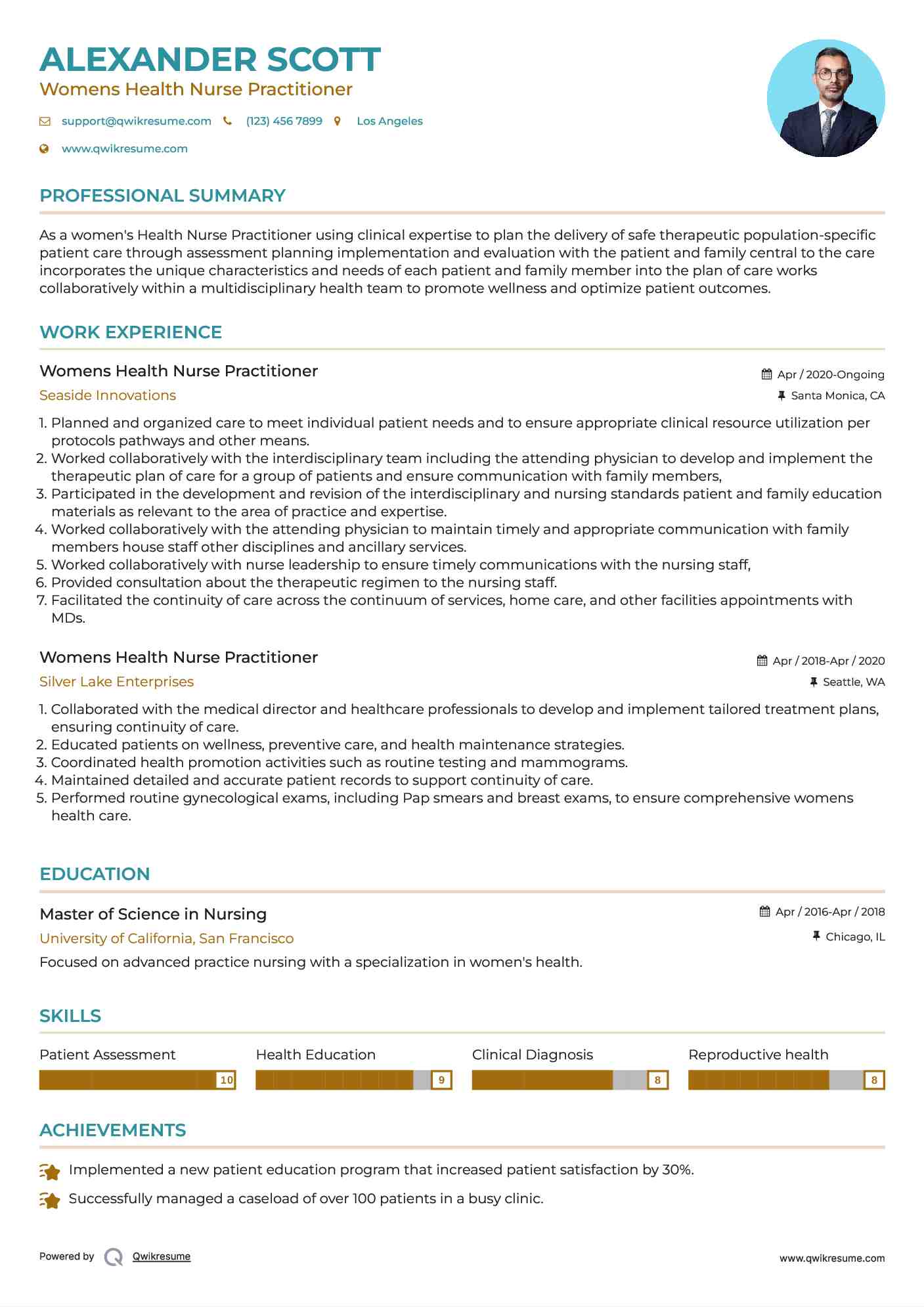 Womens Health Nurse Practitioner Resume Template