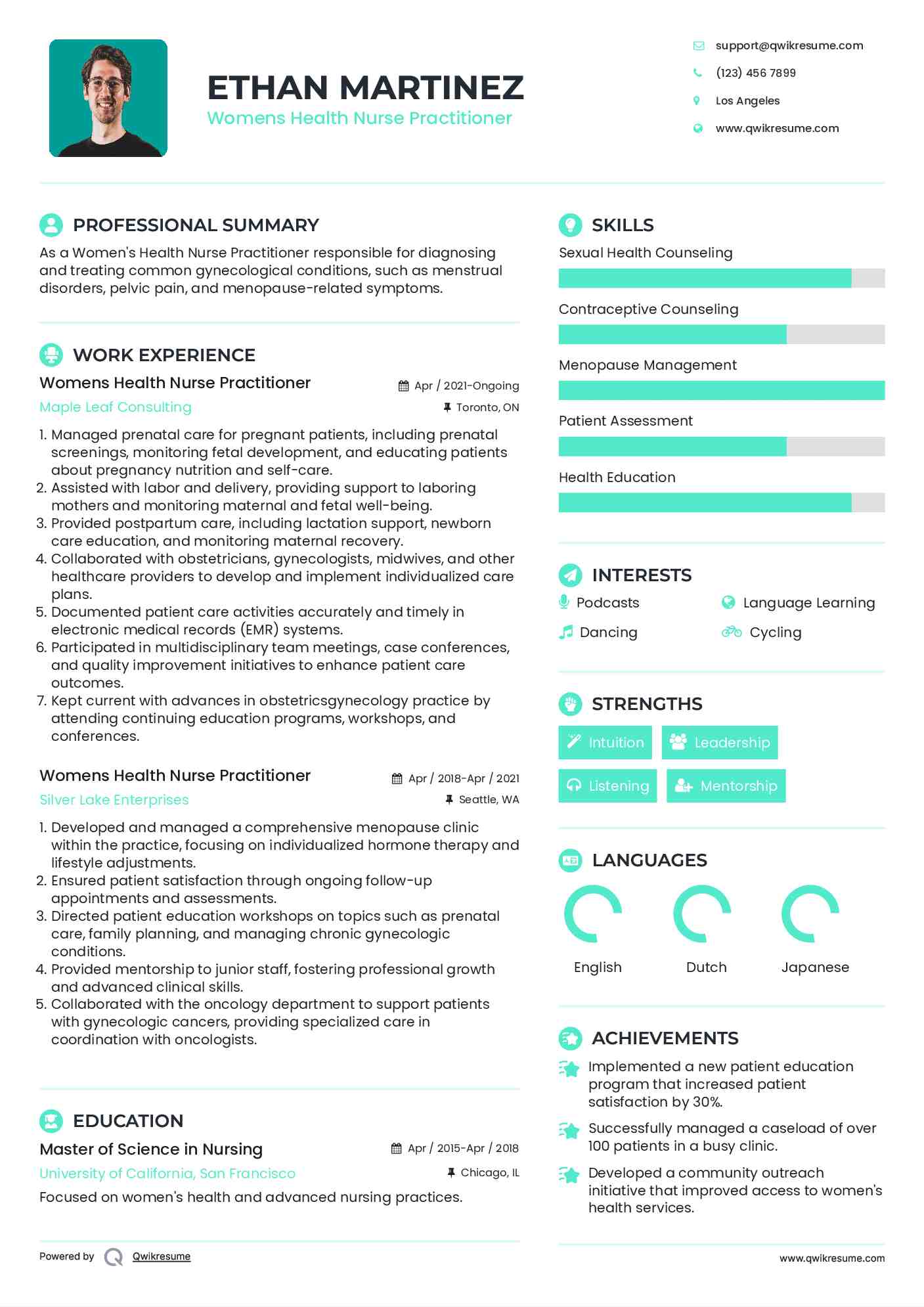 Womens Health Nurse Practitioner Resume Format