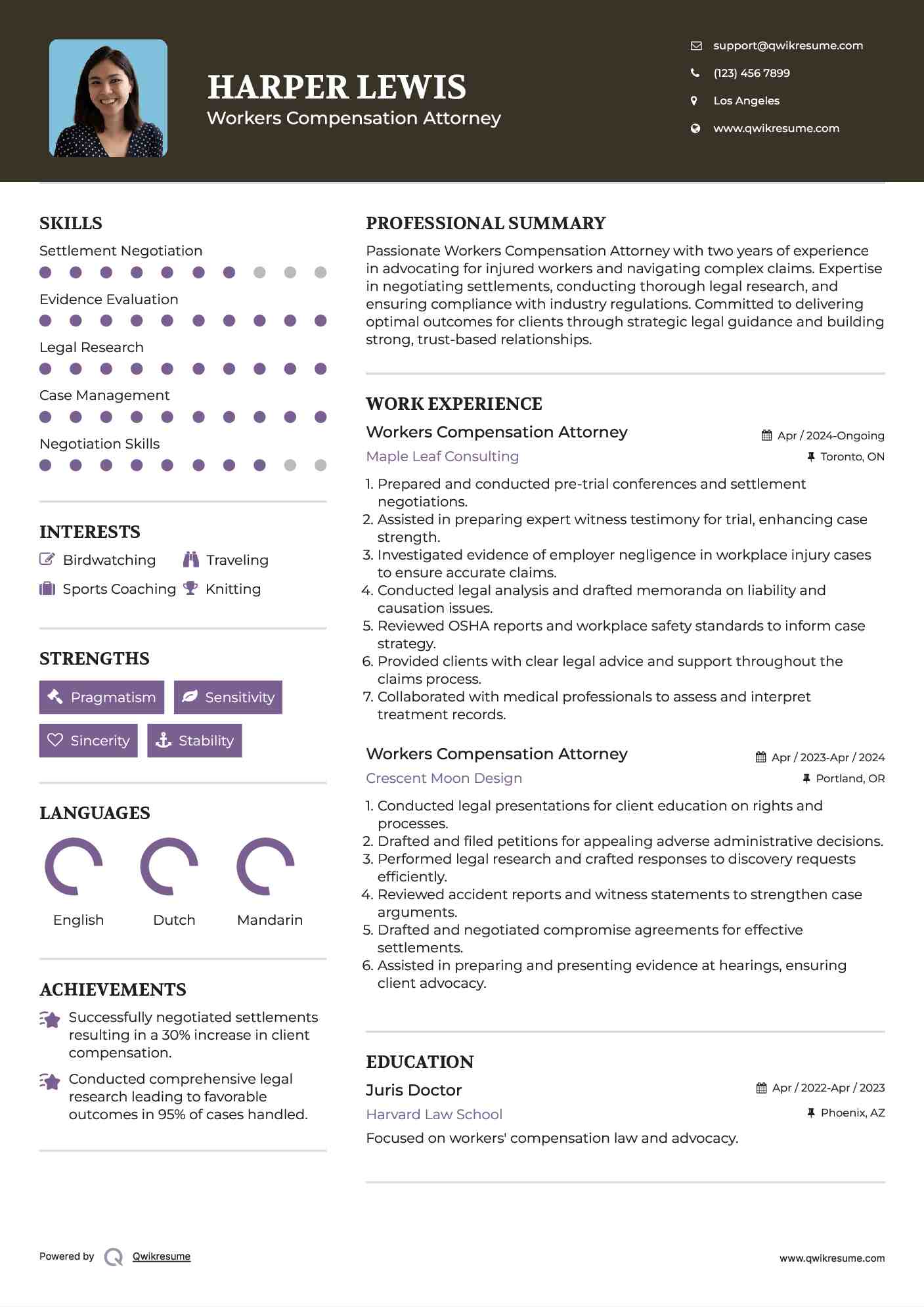 Workers Compensation Attorney Resume Template