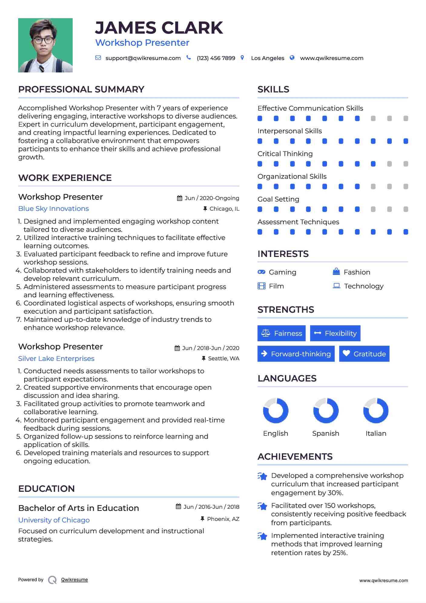 Workshop Presenter Resume Format