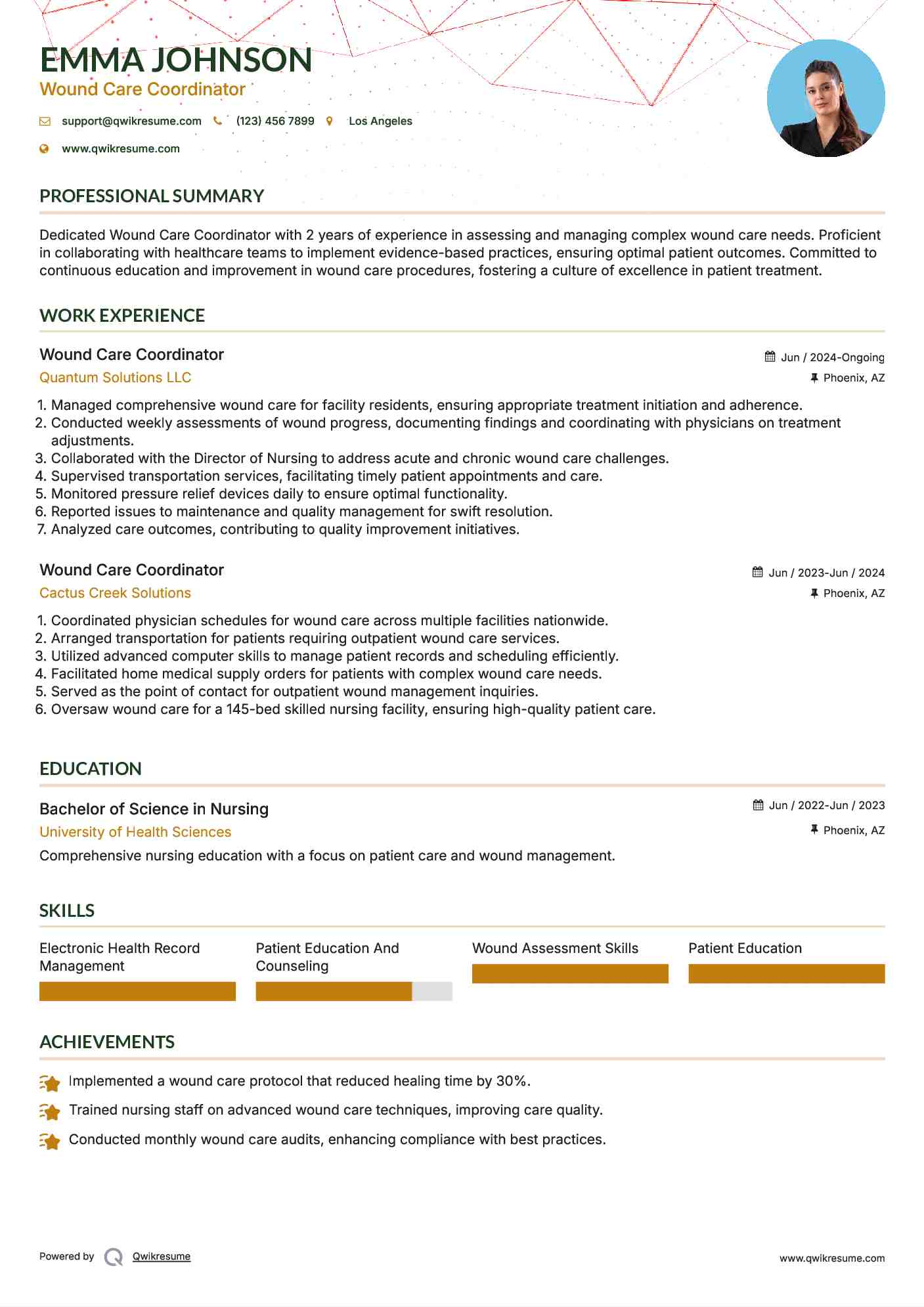 Wound Care Coordinator Resume Samples QwikResume