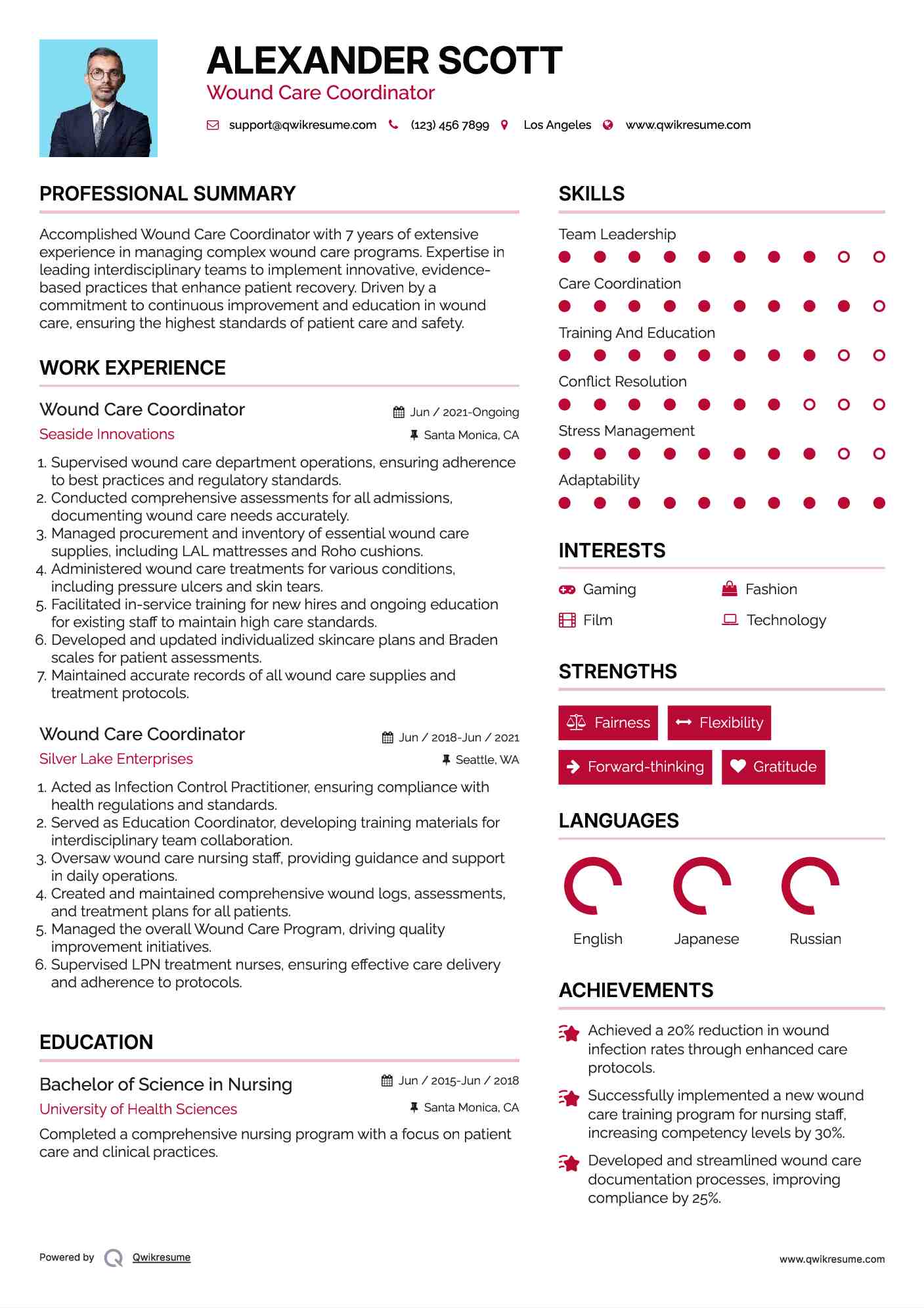 Wound Care Coordinator Resume Samples QwikResume