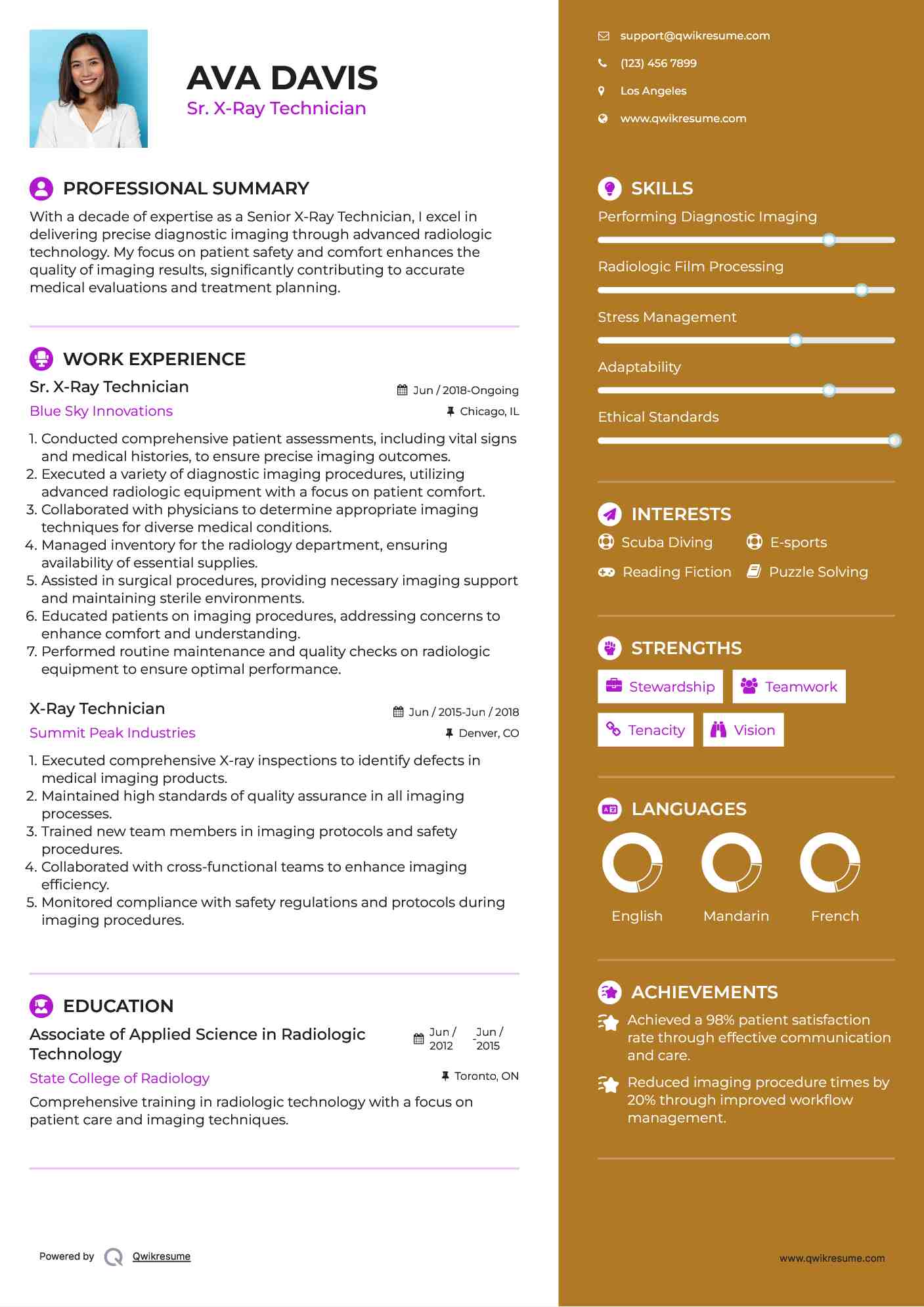 X Ray Technician Job Description