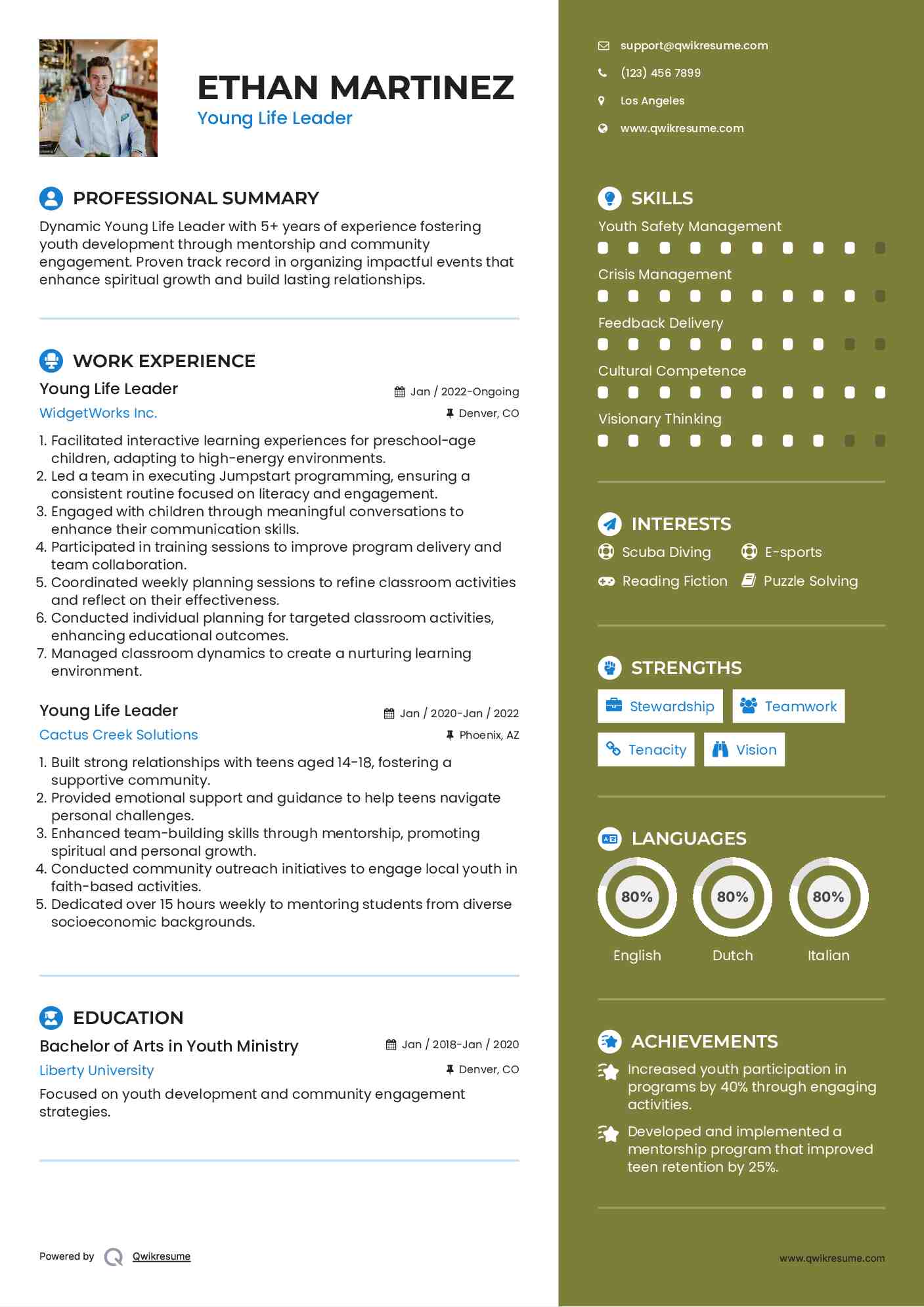 Young Life Leader Resume Format