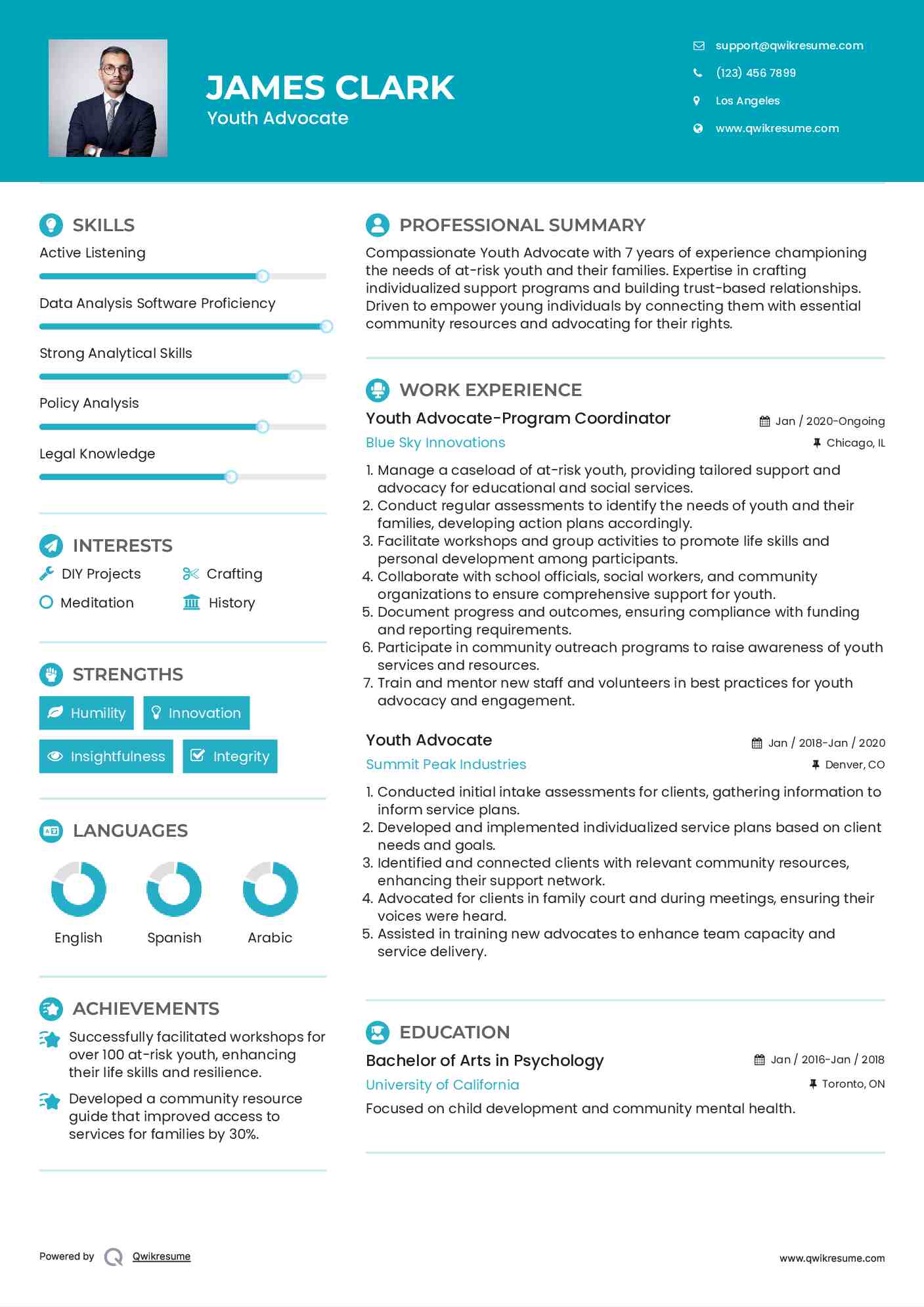 Youth Advocate-Program Coordinator Resume Template
